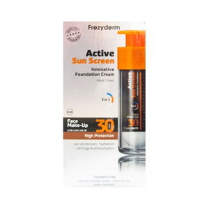 Active Sun Screen Face Foundation Αντηλιακό Make-Up Προσώπου SPF30 30ml