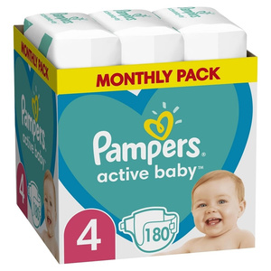 Active Baby Πάνες Μέγεθος 4 (9-14Kg) Monthly Pack 180τμχ