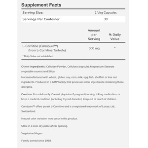 L-Carnitine 250mg 60vcaps