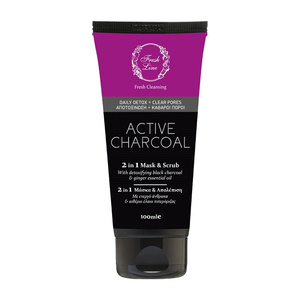 Charcoal 2 in 1 Mask & Scrub - 2 Σε 1 Μάσκα & Απολέπιση Με Φυσικό Άνθρακα Πράσινο Άργιλο & Αιθέριο Έλαιο Πιπερόρίζας 100ml