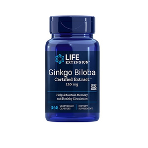 Ginkgo Biloba Certified Extract 120mg 365caps