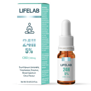 CBD 24H 5% % Συμπλήρωμα Διατροφής Σταγόνες Για Ισορροπία & Eυεξία 10ml