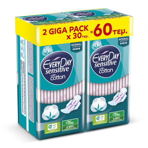 Promo Σερβιέτες Sensitive Normal Ultra Plus Giga Pack 2x30τμχ