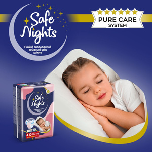 Safe Nights Kids Pants Girl 4-10 Χρονών 20-35kg 14τμχ