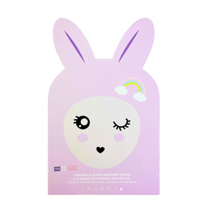 Deluxe Paper Bunny 3x3.5 Gr Lip Balm & 2 Rainbow Hairstuff