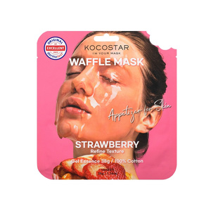 Waffle Face Mask Strawberry Εμποτισμένη Μάσκα Καθαρισμού 1τμχ