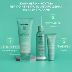 Just Bee Clear Gel Καθαρισμού Εξυγιαίνει Το Δερμα Με Propolis Amc & Φυτικό Σαλικυλικό Οξύ 200ml